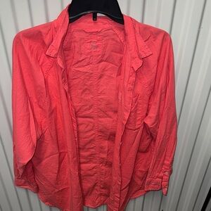 Aerie Coral Button-Up Shirt